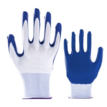 Oil-Proof Nitrile Palm Gloves - Smooth Nitrile Coated Safety Work Gloves for Men