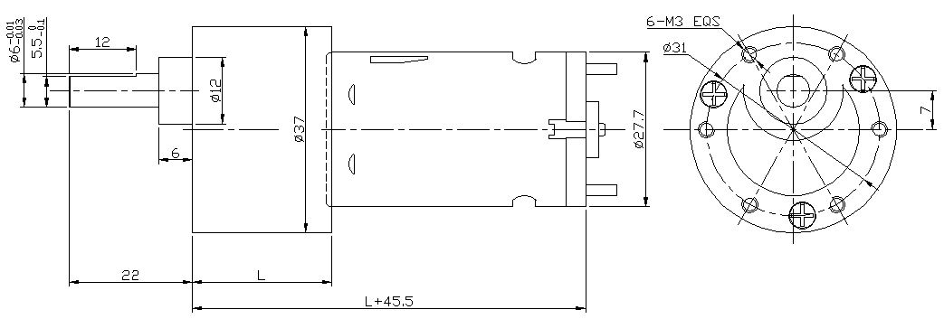 12 volts dc gear motor