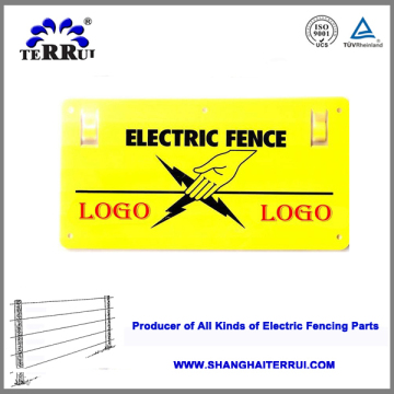 High quality of electric fence PVC warning sign