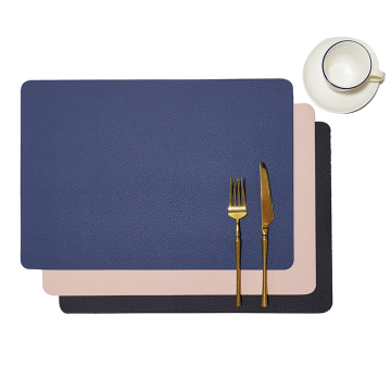 Customizable Waterproof Faux Leather Double-Sided Dinner Plate Mats for Dining Tables