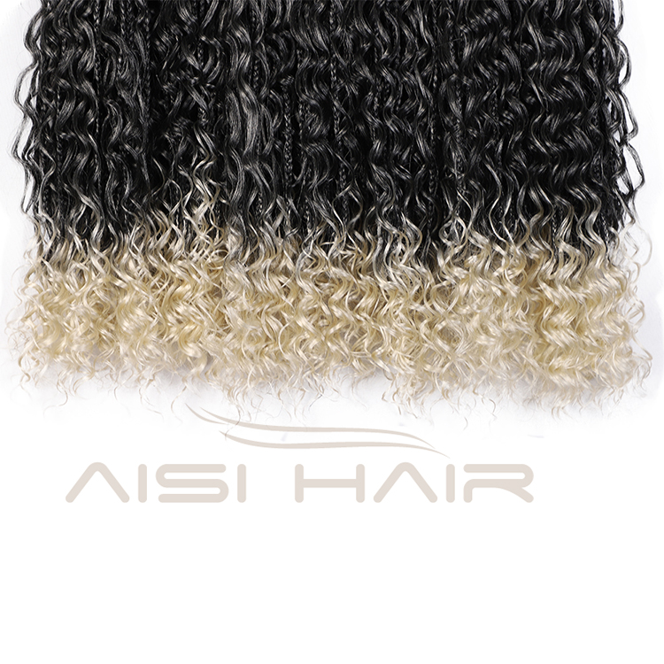 Aisi Hair Afro Curly Ombre Blonde Black Root Synthetic Marly Braiding Hair Extensions Crochet Hairpiece Braids For Black Women