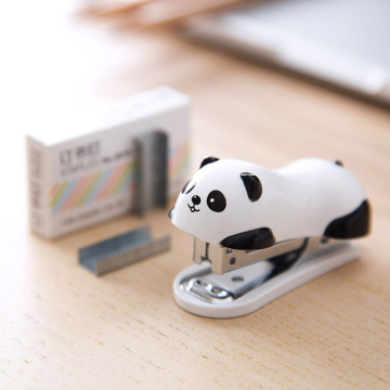 Deli Cute Cartoon Panda Mini Stapler with staples Portable Student Stationery Stapler Paper Stapler Mini Kawaii Accessories