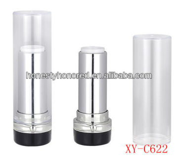 Round plastic lipstick cosmetic, transprent lipsticck cosmetic packaging, bulk lipstick cosmetic packaging