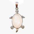 Silver Natural Gemstone Tortoise Charms Pendant for women men jewelry necklace