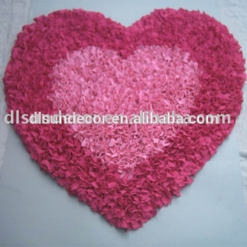 Heart shape shaggy cotton rag rugs