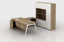 L shaped wooden manager executive office furniture desks