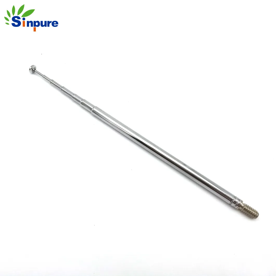 Customized Stainless Steel Telescopic Antenna with Male Nut