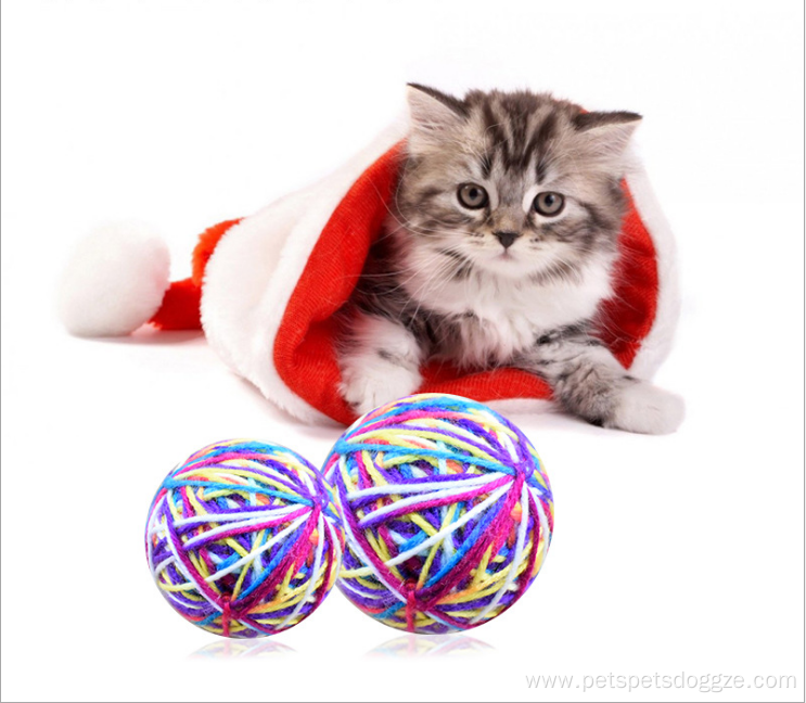 Colorful bite resistant material cat toy ball