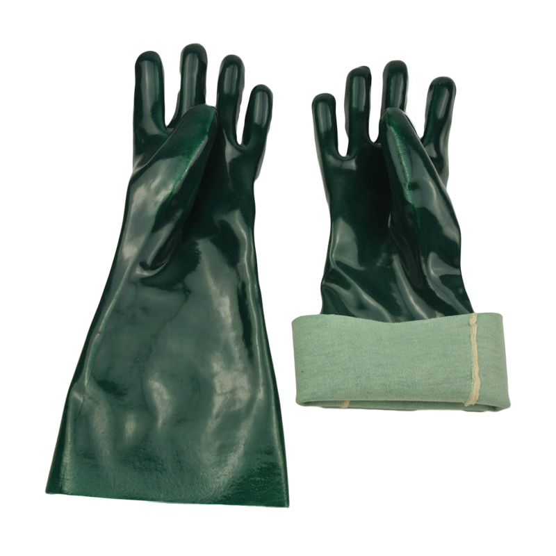 green pvc dipped gloves