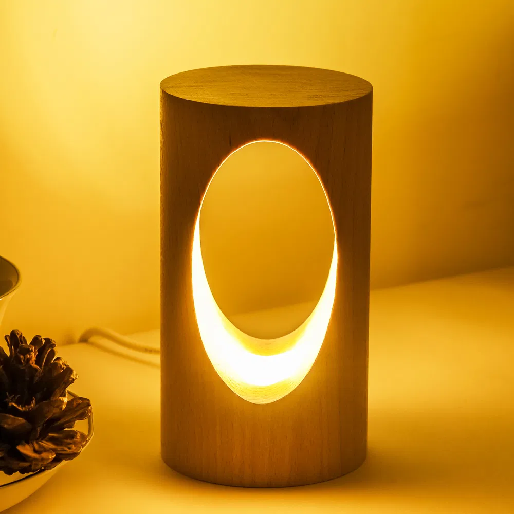 Elegant Japanese Solid Wood LED Night Light for Cozy Home Decor