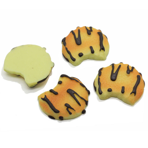 100Pcs Flat Back Resin Chocolate Cookies Cabochons Crafts Scrapbooking Decorations Fit Hair Clips Embellishments Beads Diy