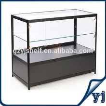 Lockable glass display cabinets/wholesale glass display cases/product display with bottom cabinet
