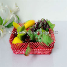 red \grey & primary rect willow fruit basket