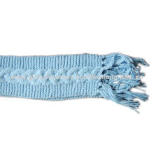 Knitted Iceland Yarn Scarf, Decorated with Stripe