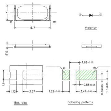 Ультраяркий SMT Холодный белый 5730 LED 11000K