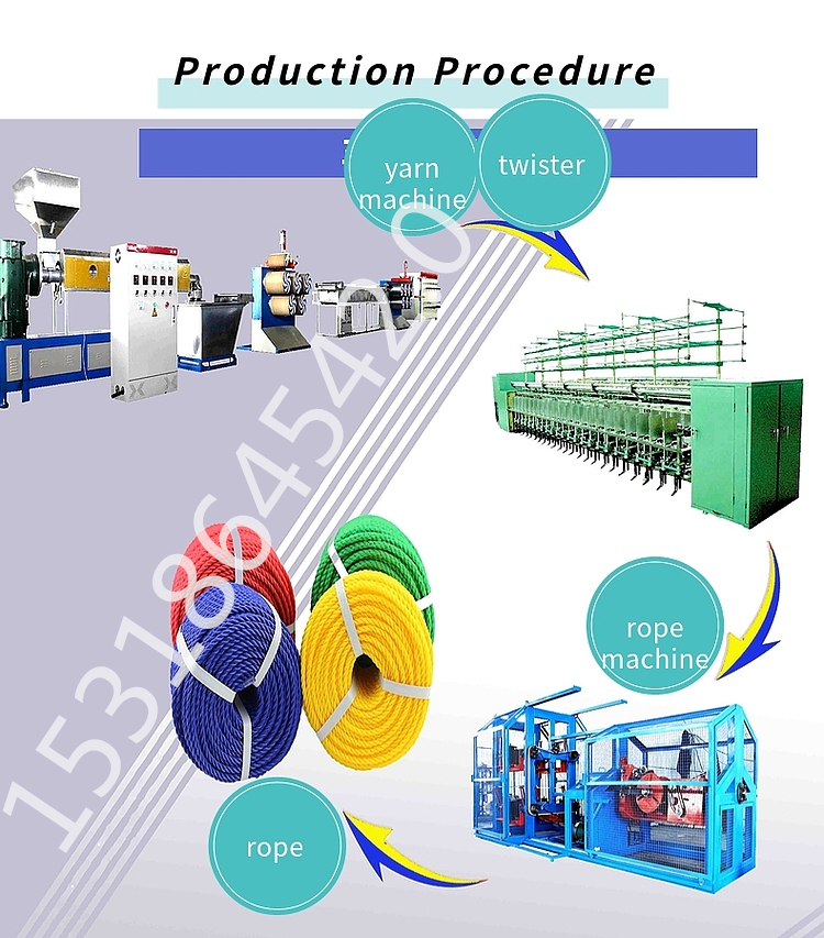 3 strands rope making machinery plastic twisted rope twisting machine twisted pet rope machine