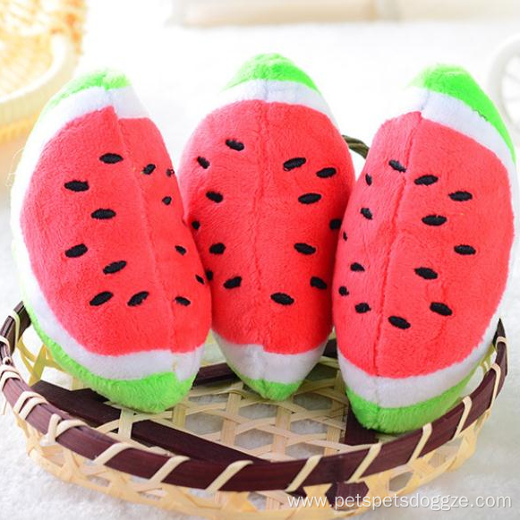 Direct Sales Fruits Shaped Plush Squeaky Chew Toys