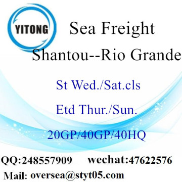 Transporte marítimo de frete marítimo de Shantou para Rio Grande