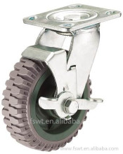 Wholesale Gray PU 6mm Rotate Plate Adjustable Heavy Duty Caster With Brake