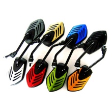 Two Color Pentagonal Plastic Universal Motorcycle Rearview Side Mirrors - New Arrival