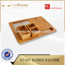 hotel bamboo tray/bamboo serving trays for hotel room/tea welcome tray for hotel
