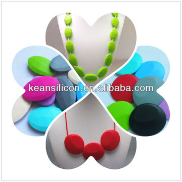 Thin silicone Breastfeeding Beading Necklace/Ruber Ring With Teething Necklace