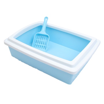 Rectangular Pet Semi-closed Cat Litter Box with Shovel