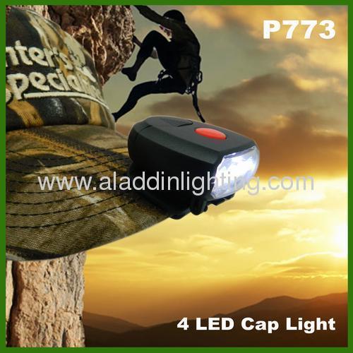 Super Light Weight Rotatable 4 Led Cap Light 