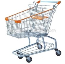 Metal wheeled shopping wire cart