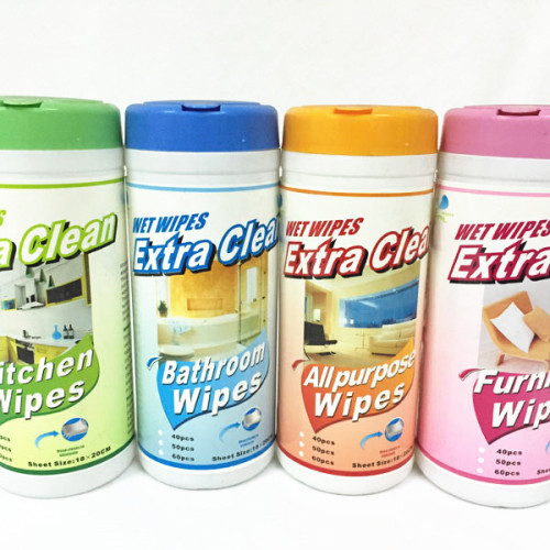 Household Cleaning Wet Wipes in Canister