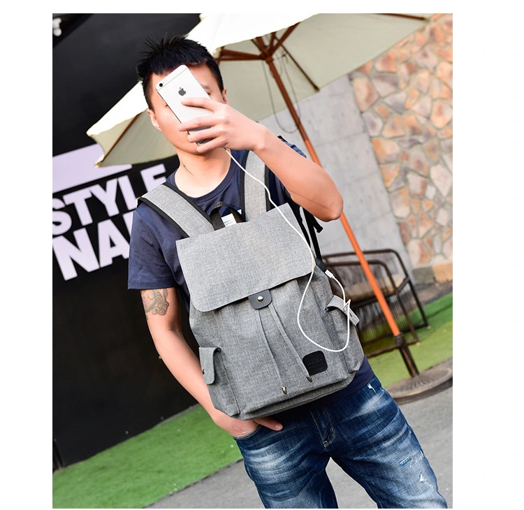 New USB Charging Men and Women Outdoor Leisure Canvas Big Travel Backpack Fashion Backpack Student School Bag Laptop Bag