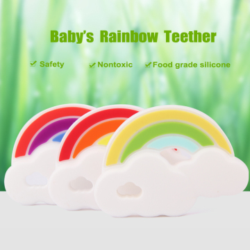 Silicone Rainbow teether/silicone baby bite teether/silicone teething baby teether wholesale