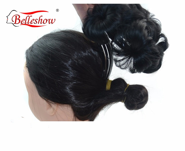 Hot sell white hair chignon toupet per chignon for women curly chignon synthetic hair bun