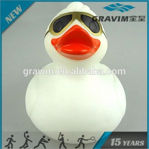 Custom white wearing cool glasses cute duck toy