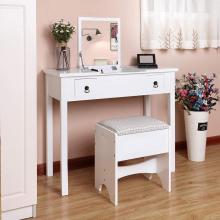 2 Drawers Vanity Set with Flip Top Mirror