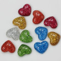 Nieuwe aankomst 14mm Leuke Glitter hart Plakstenen Hars Kawaii Cabochons Charms DIY FashionDeco voor Kinderen Hairbow versieringen