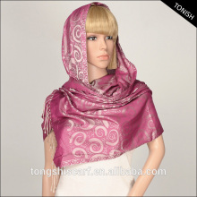 2016 Autumn/Winter shawl hijab and Jacquard pashmina with yarn dyed pattern scarf