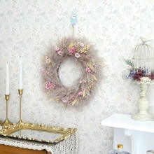 Wreath Making Supplies: Rustic Boho Wall Wreath with Cotton Pampas, Lemons, and Dried Flowers for Decor & Weddings