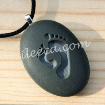 Engraved footprint necklace pendant