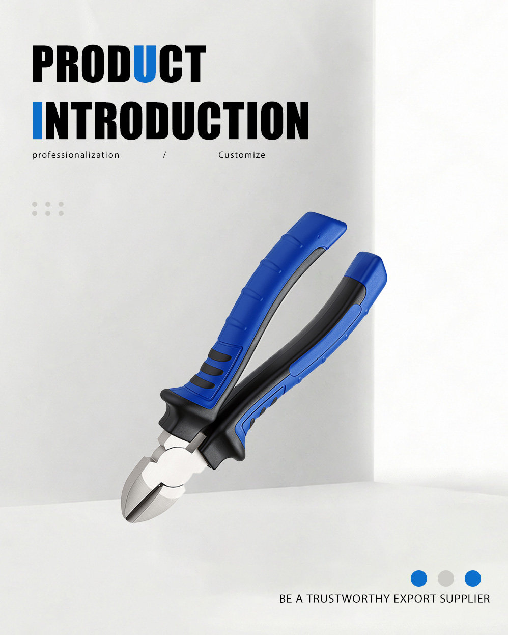 צבת חיתוך אלכסונית בסגנון אירופאי (55#) European Style Diagonal Cutting Pliers(55#)