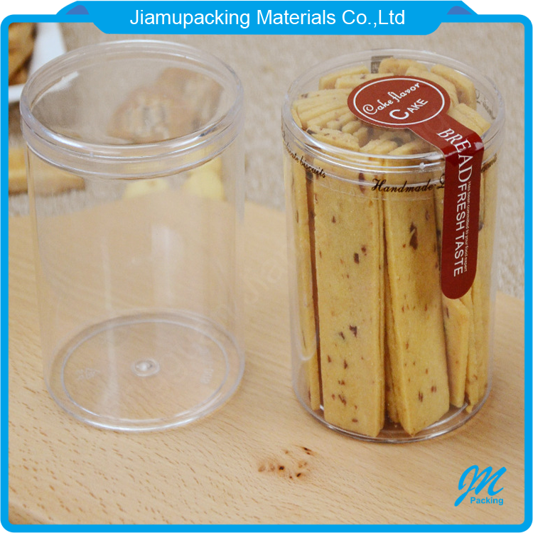 Custom clear plastic cylinder tube cookie and sweet candy container packaging box