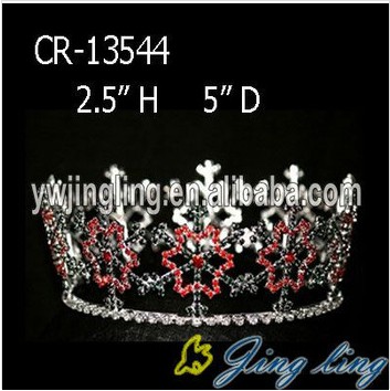 Full Round Snowflake Christmas King Crown For Sale