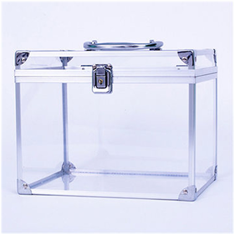 Clear acrylic aluminum case beauty case for cosmetic makeup aluminum case