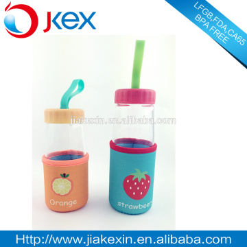 Promotional Borosilicate drinking glass bottle with pouch