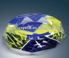small order crystal ashtray,crystal smoking accessory with engraved logo color (R-1011