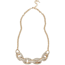 Gold Chain Necklace with CZ Diamond