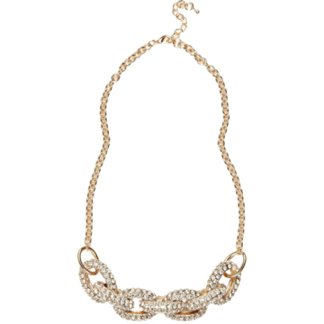 Gold Chain Necklace with CZ Diamond