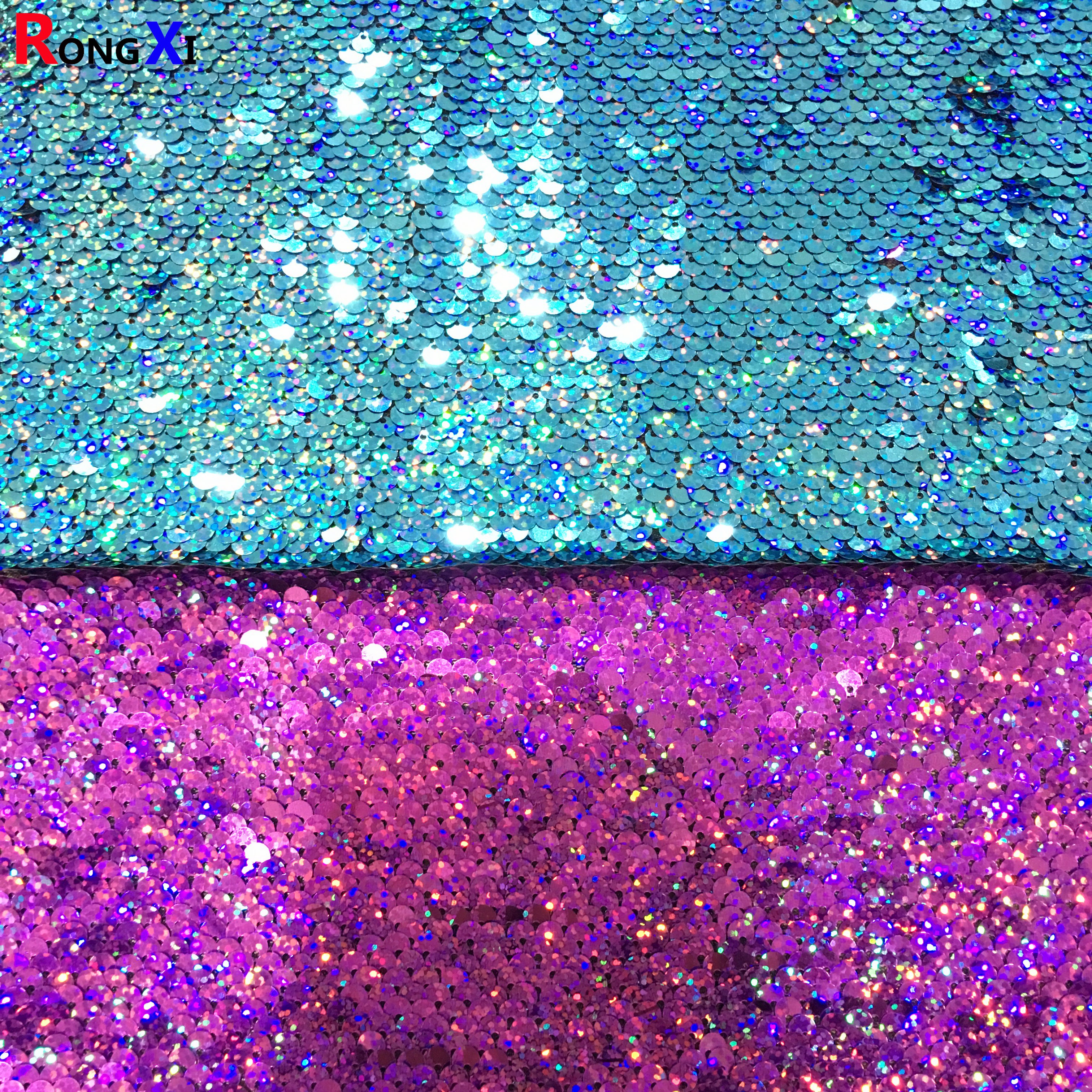 RXF0751 Marke 5MM Dream Color Laser Bling Bling Marineblau Paillettenstoff