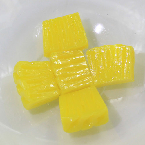 Gorąca sprzedaż Mini kawałki ananasa żółty główny kaboszon z żywicy 100 sztuk/worek DIY Craft Decor Charms obudowa telefonu ozdoby