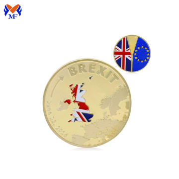 Custom metal euro flag challenge coin